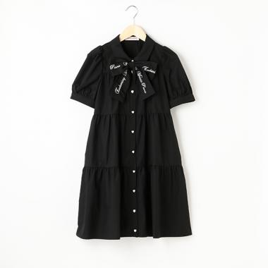 【人気商品再入荷】【直営店で取り扱い無し】リボンつきティアードワンピース