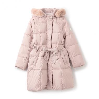 【人気商品再入荷】【直営店で取り扱い無し】【撥水】リボンベルトガーリーロングダウン