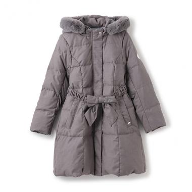 【人気商品再入荷】【直営店で取り扱い無し】【撥水】リボンベルトガーリーロングダウン