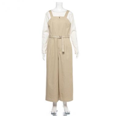 ロゴベルトつきサロペットワイドパンツ