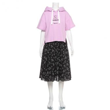 チェリーパーカー×フレアスカートセット