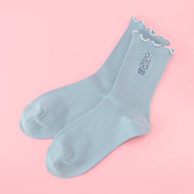 モチーフ刺しゅうメロウ始末クルーソックス