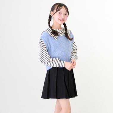 ハートバックルベルト ボックスプリーツスカパン