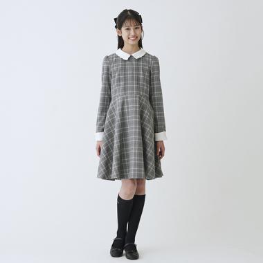 レース衿ワンピース