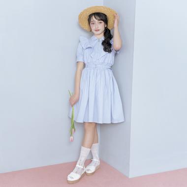 【ニコ☆プチ掲載】ハーフジップフリルワンピース