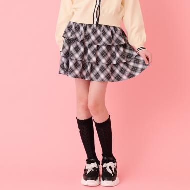 ハートバックルつきティアードスカパン
