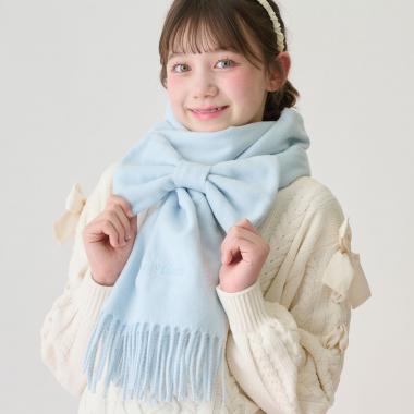 リボンシュシュつきマフラー