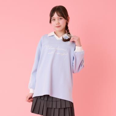 袖レースユニホーム長袖Tシャツ