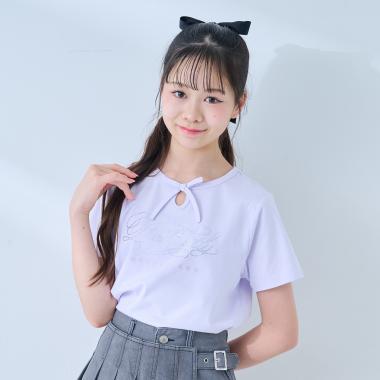 【接触冷感】フロントリボンキラキラロゴTシャツ