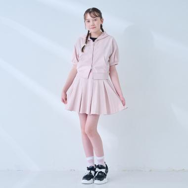 【接触冷感・UVカット】ラインストーンキラキラロゴジップパーカセットアップ