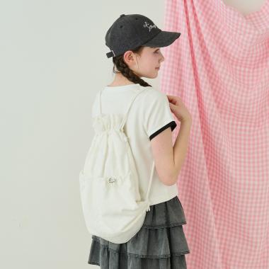 【A4対応】リボン柄レースナップサック