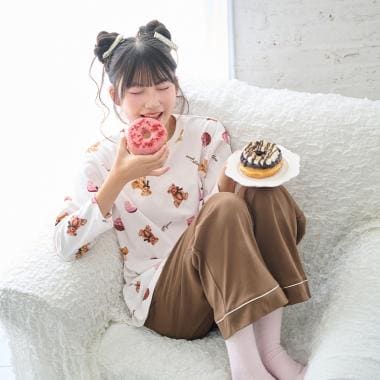 【シアバター加工】sweets bear柄 room wear set