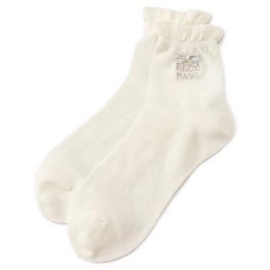 針抜きボーダークルーソックス