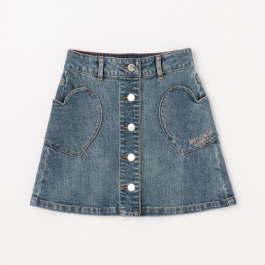 【人気商品再入荷】【直営店で取り扱い無し】トドラー ハートポケットデニムスカート