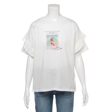 アイスプリント袖フリルTシャツ