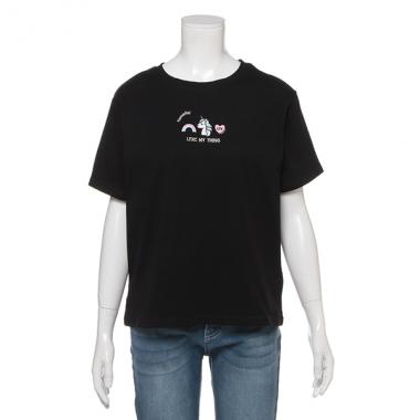 吸水速乾 3連モチーフ刺しゅうTシャツ