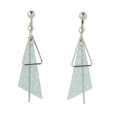 三角形モチーフビジューつきイヤリング