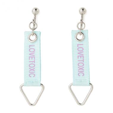 ロゴテープ＆トライアングルパーツイヤリング