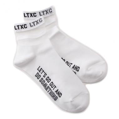 シアーロゴラインクルーソックス