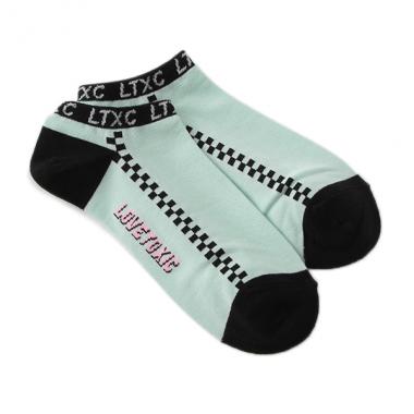 サイドチェッカー柄ロゴスニーカーインソックス