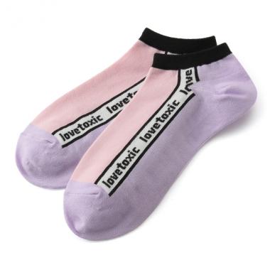 縦ロゴラインスニーカーインソックス