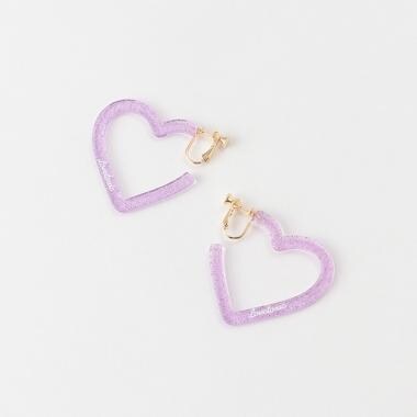 ハートフープクリアラメイヤリング