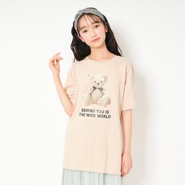 クマプリントロゴTシャツ