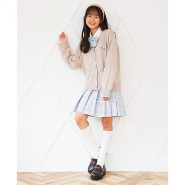 リボンつきチェックプリーツスカパン