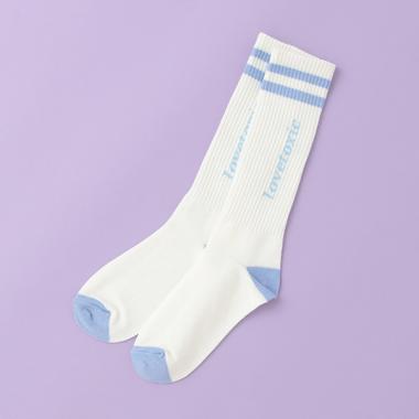 縦ロゴミドルリブソックス