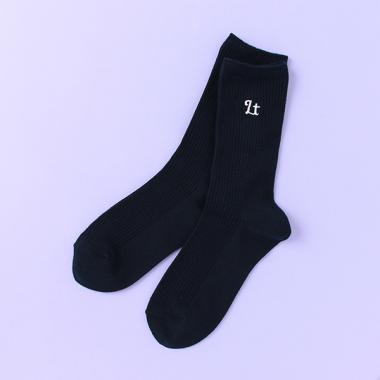 リブ刺しゅうクルーソックス