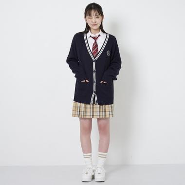 リボンネクタイつきチェックプリーツスカパン