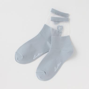 ハートロゴ透けソックス