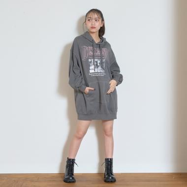 【LTXC】【綿100％】ピグメントパーカワンピース