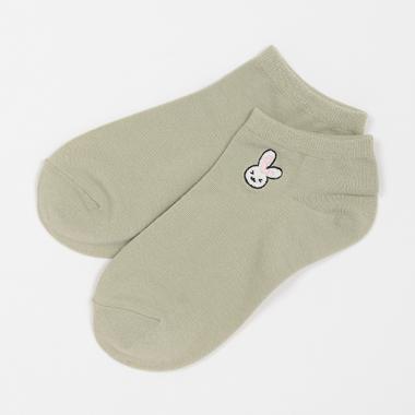 ワンポ刺しゅうスニーカー丈ソックス