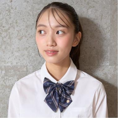 【卒服】【セレモニー】レジメンタル柄リボンタイ