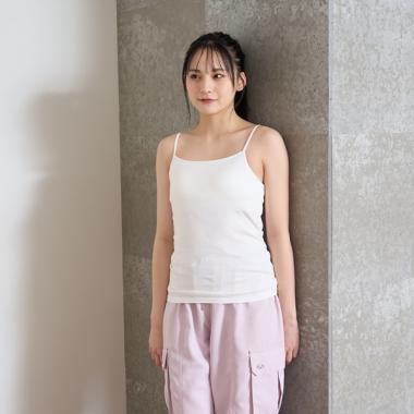 【ベーシック】【綿100％】パッドつきキャミソール