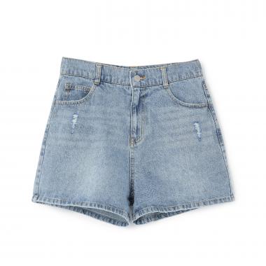 【7days】ダメージデニムショートパンツ