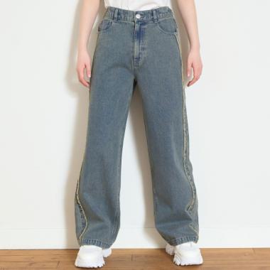 フリンジデニムパンツ