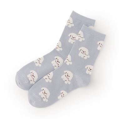 ワンチャン柄クルーソックス