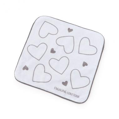 【綿100％】ハート柄ハンドタオル