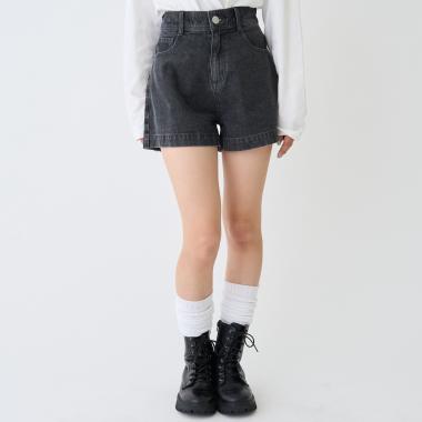 【GOODPRICE】【綿100％】プレートロゴデニムショートパンツ