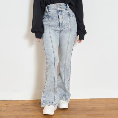 【起毛】【ストレッチ】スタイルアップフレアデニム