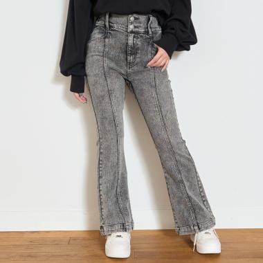 【起毛】【ストレッチ】スタイルアップフレアデニム