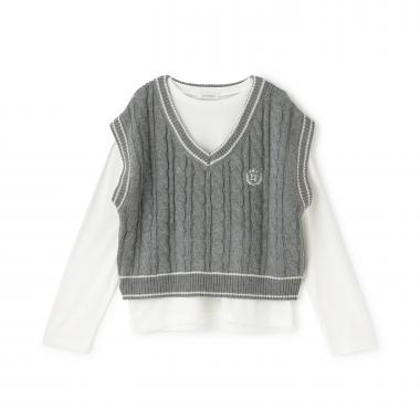 【GOODPRICE】ケーブルニットTシャツSET