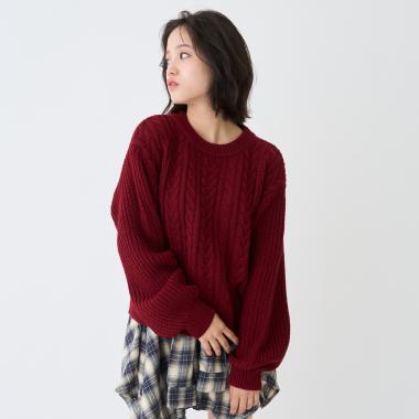 【GOODPRICE】ケーブルニットプルオーバー