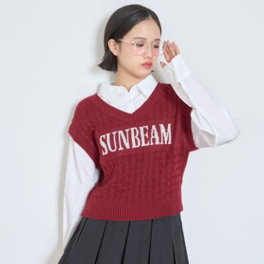 ニットレイヤードブラウス