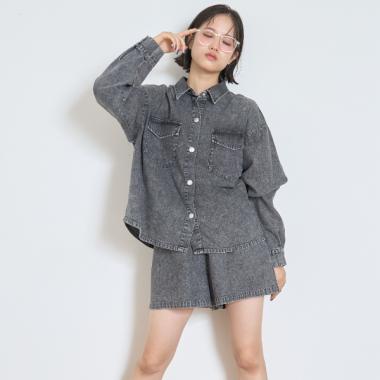 デニムシャツセットアップ