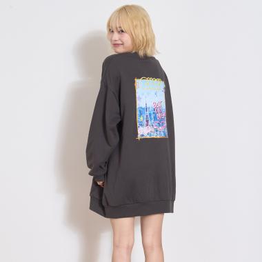 フォトバックプリントプルワンピース