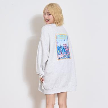 【裏起毛】フォトバックチュニックワンピース