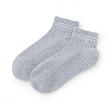 ロゴ刺しゅうクルブシ丈パイルソックス